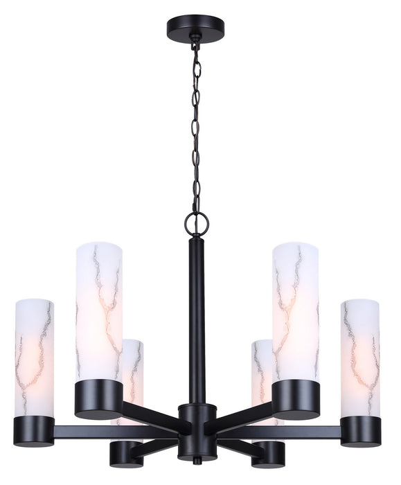Canarm ICH1153A06BK Six Light Chandelier, Matte Black