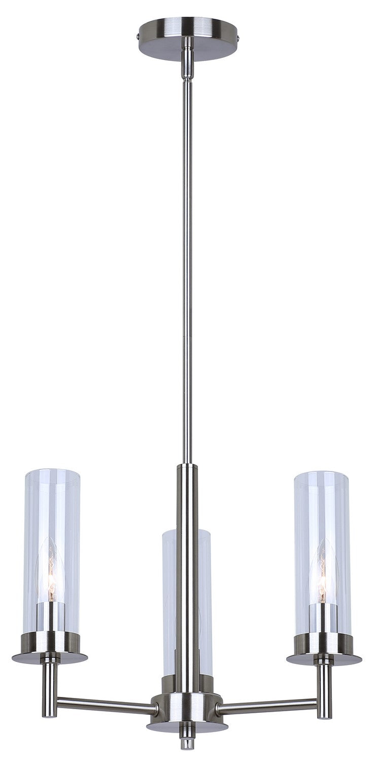 Canarm ICH1205A03BN Three Light Chandelier, Brushed Nickel
