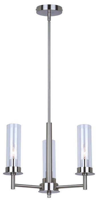 Canarm ICH1205A03BN Three Light Chandelier, Brushed Nickel