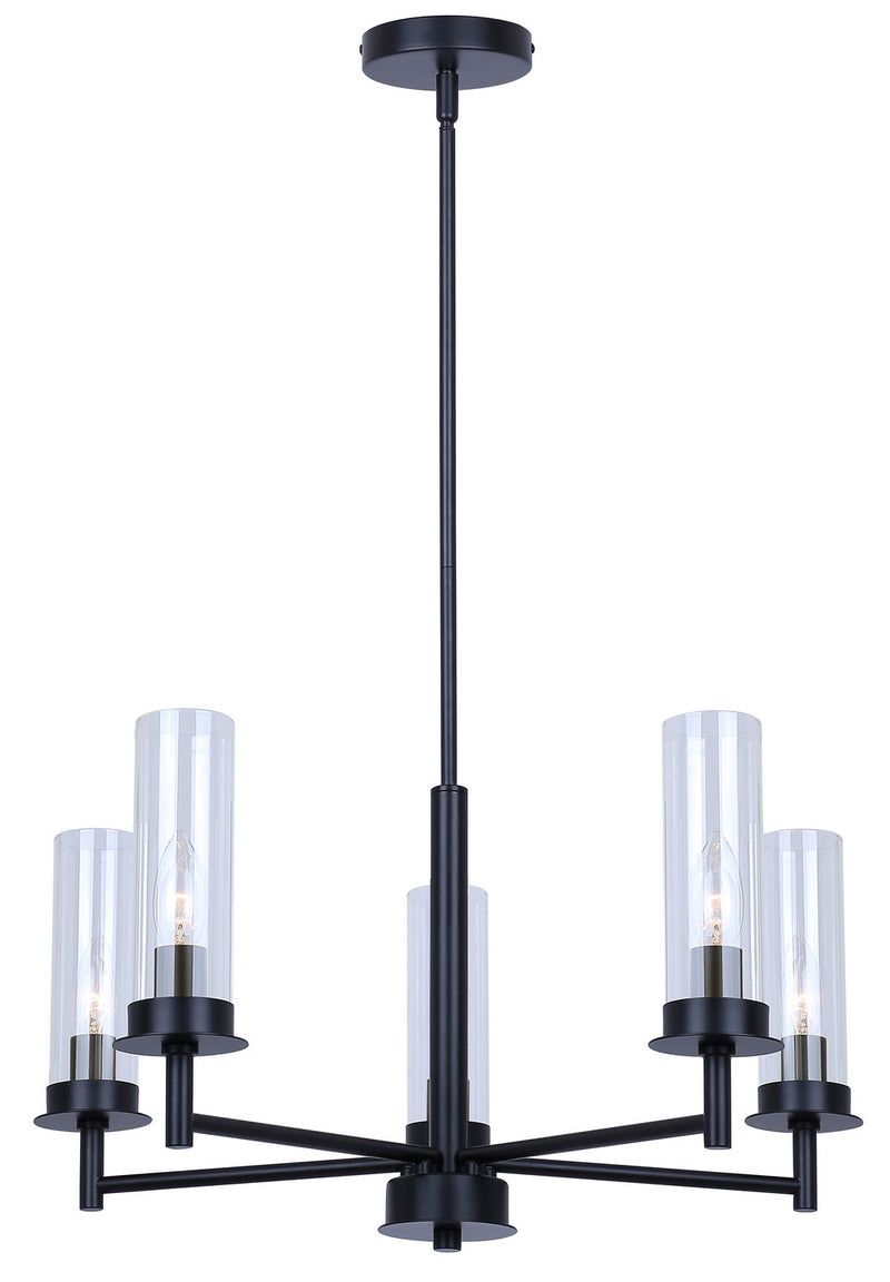 Canarm ICH1205A05BK Five Light Chandelier, Black