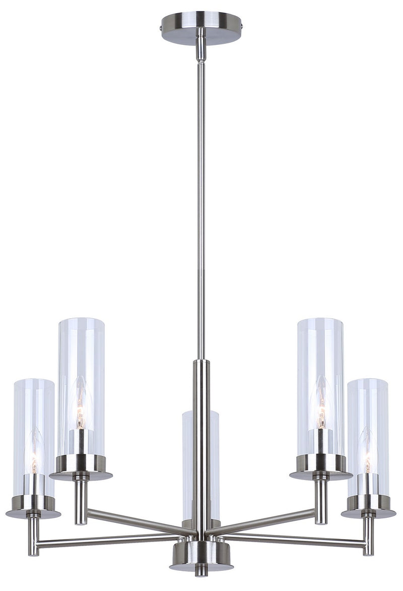 Canarm ICH1205A05BN Five Light Pendant, Brushed Nickel