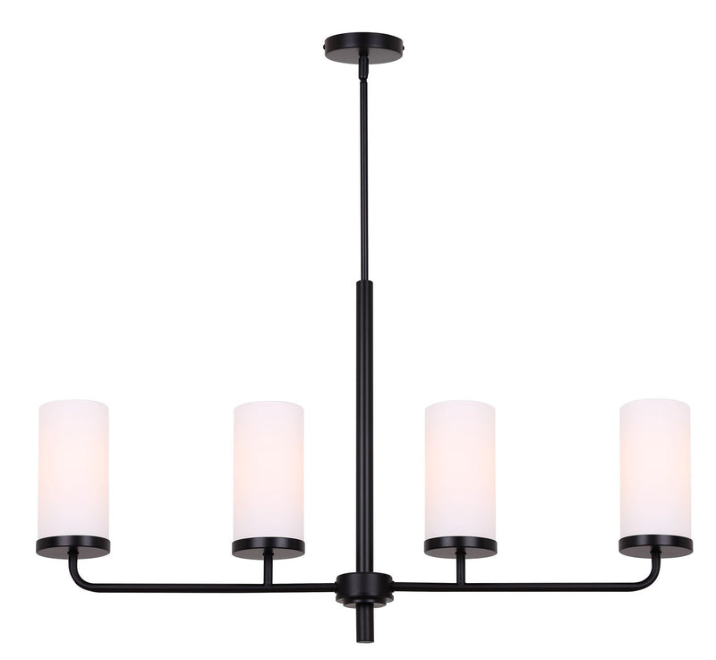 Canarm ICH2029B04BK Four Light Chandelier, Matte Black