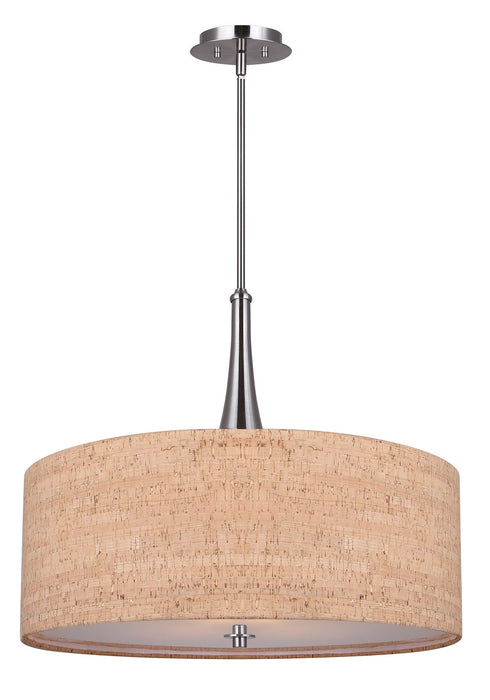 Canarm ICH2120B03BN22 Three Light Chandelier, Cork And Brushed Nickel