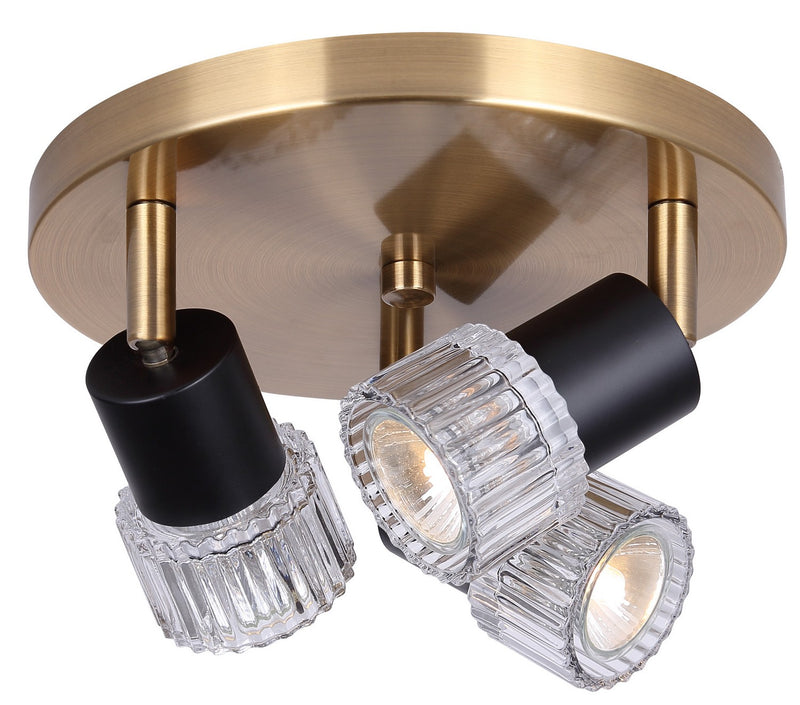 Canarm ICW1161A03BKG10 Three Light Track Lighting, Black/Gold