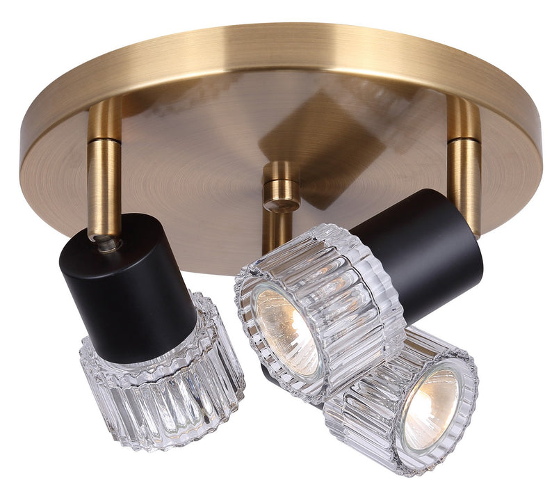 Canarm ICW1161A03BKG10 Three Light Track Lighting, Black/Gold