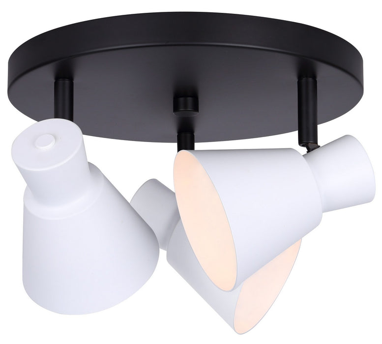 Canarm ICW1163A03BW10 Three Light Track Lighting, Black/White