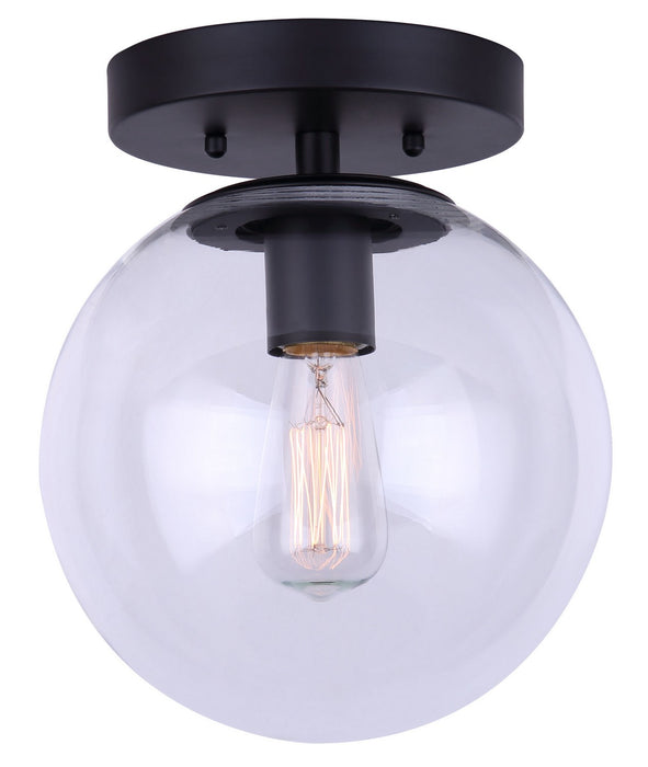 Canarm IFM1029A08BK-CL One Light Flush Mount, Matte Black
