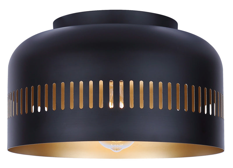 Canarm IFM1207A13BK One Light Flush Mount, Black