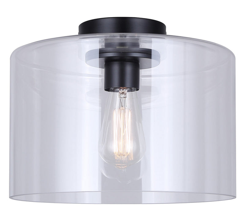 Canarm IFM2125B12BK One Light Flush Mount, Matte Black