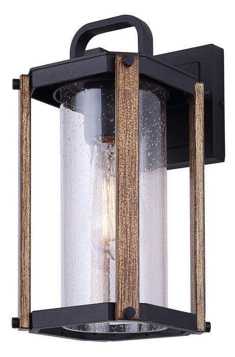 Canarm IOL697BKW One Light Outdoor Wall Mount, Black And Wood