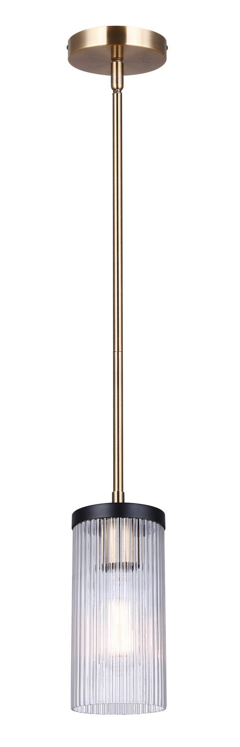 Canarm IPL1143A01BKG One Light Pendant, Matte Black And Gold