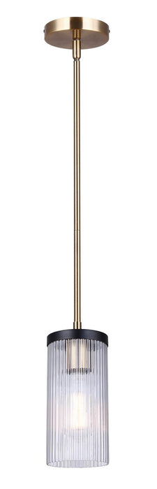Canarm IPL1143A01BKG One Light Pendant, Matte Black And Gold