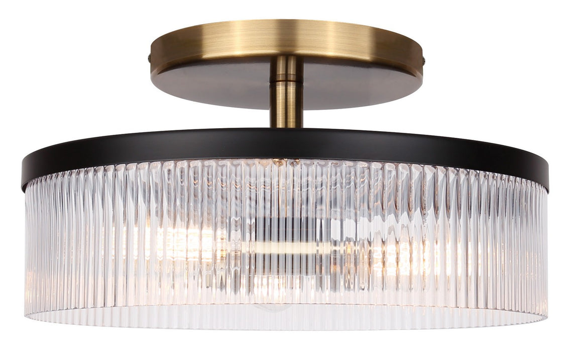 Canarm ISF1143A03BKG Three Light Semi-Flush Mount, Matte Black And Gold