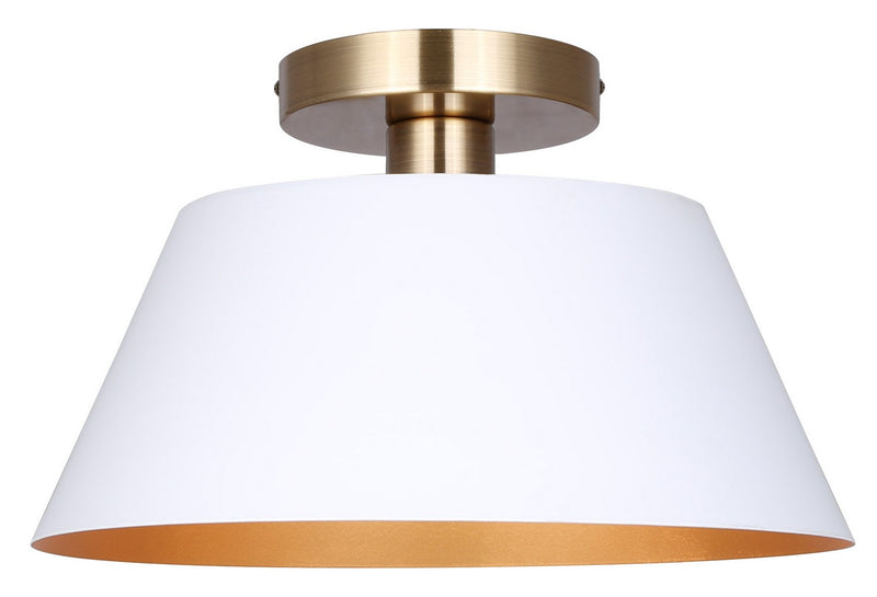 Canarm ISF1146A01WHG One Light Semi-Flush Mount, Matte White