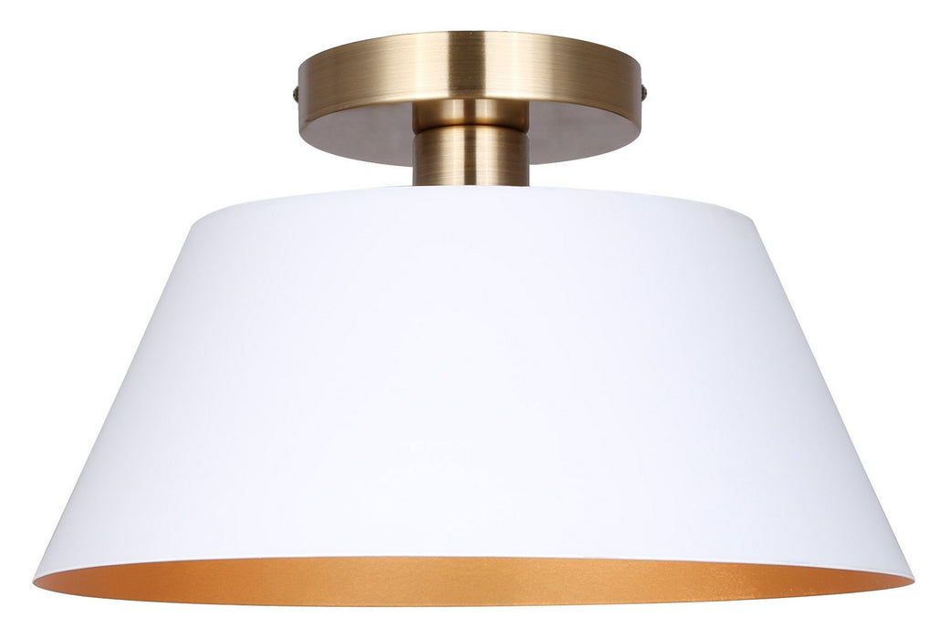 Canarm ISF1146A01WHG One Light Semi-Flush Mount, Matte White