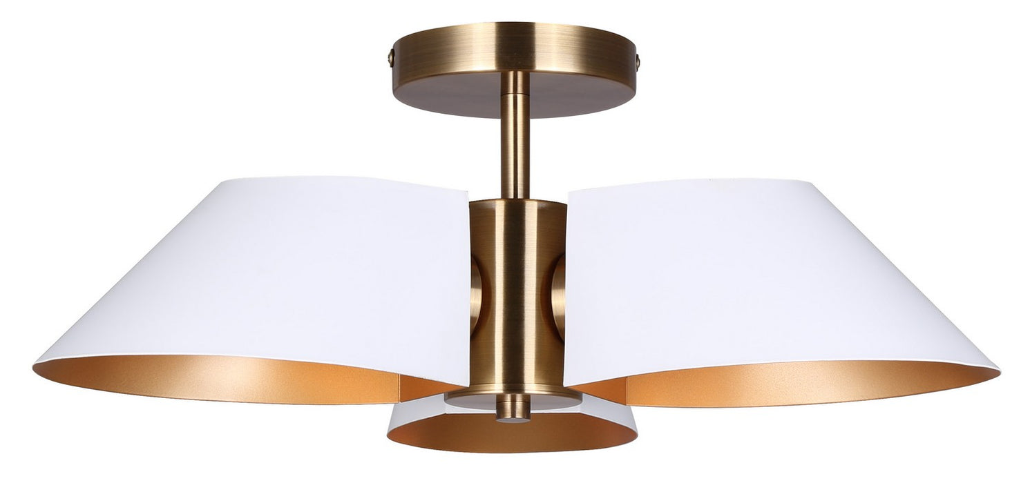 Canarm ISF1146A03WHG Three Light Semi-Flush Mount, Matte White