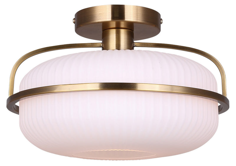 Canarm ISF2190B01GD One Light Semi Flush Mount, Brushed Gold