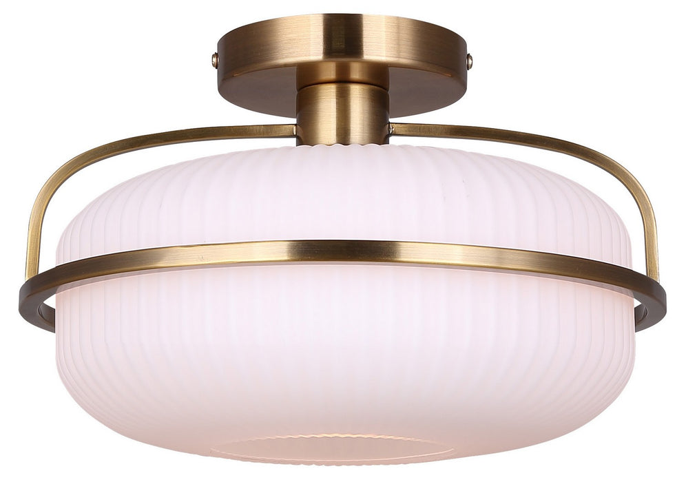 Canarm ISF2190B01GD One Light Semi Flush Mount, Brushed Gold