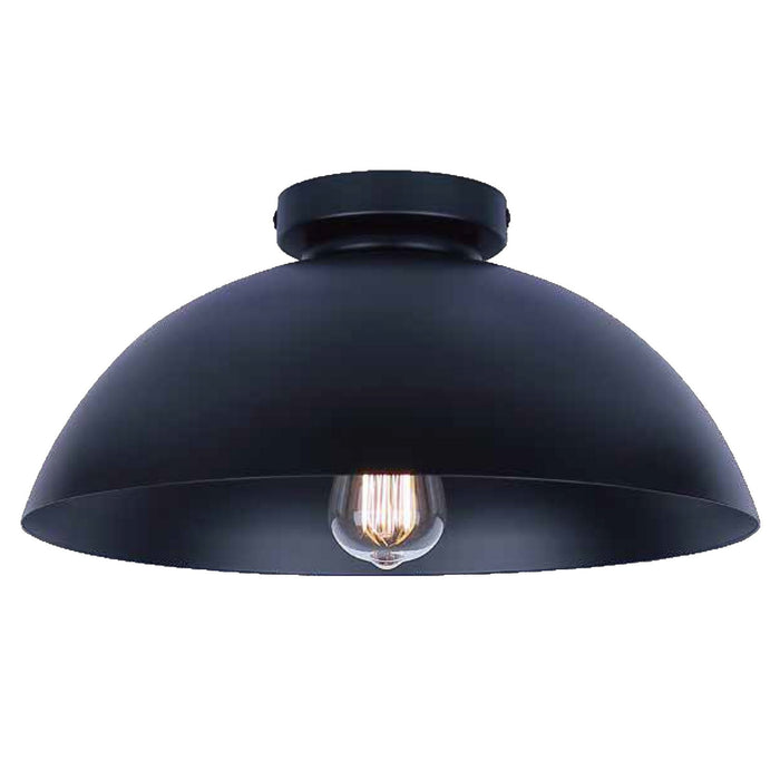 Canarm ISF2192B01BK One Light Semi Flush Mount, Matte Black