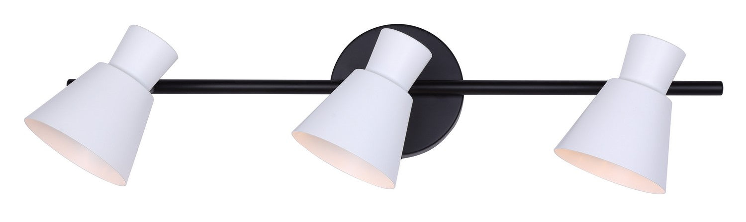 Canarm IT1163A03BW10 Three Light Track Lighting, Black/White