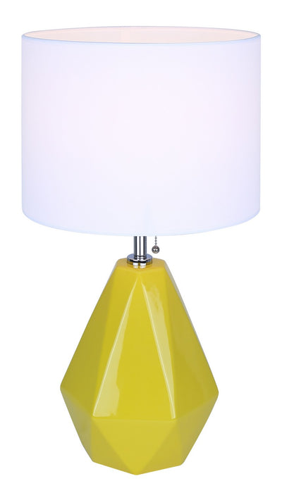 Canarm ITL2130B25MY One Light Table Lamp, Vibrant Yellow And Chrome