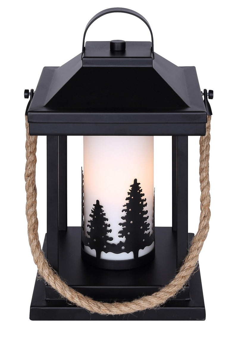 Canarm ITL2143B13BKR One Light Table Lamp, Matte Black And Rope