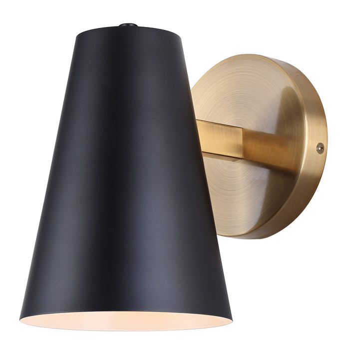 Canarm IVL1145A01BKG One Light Vanity, Matte Black And Gold