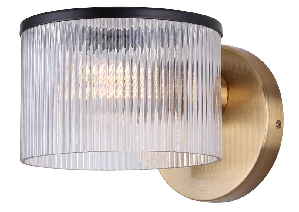 Canarm IWF1143A01BKG One Light Wall Sconce, Matte Black And Gold