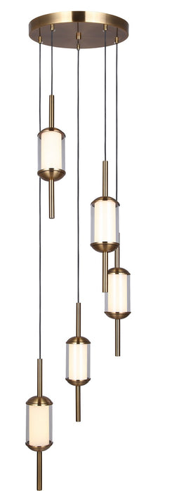 Canarm LPL321A05GD Five Light Pendant, Gold