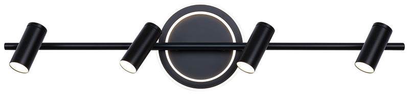 Canarm LT314A04BK Four Light Track/Wall Light, Black
