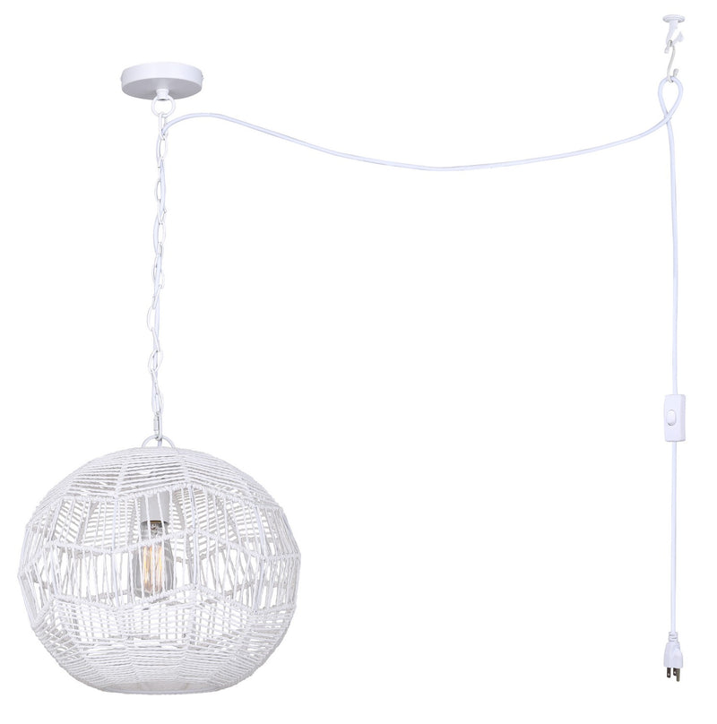 Canarm IPL1197A01WH One Light Pendant, White