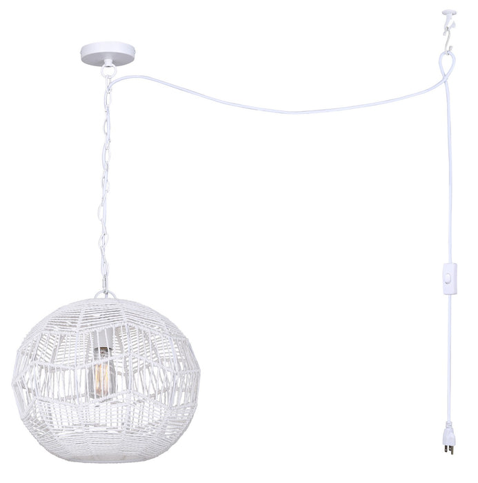 Canarm IPL1197A01WH One Light Pendant, White