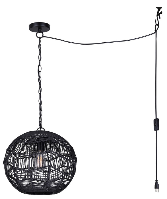 Canarm IPL1197A01BK One Light Pendant, Black