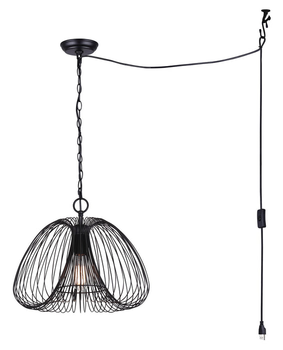 Canarm IPL2112B01BK One Light Pendant, Black