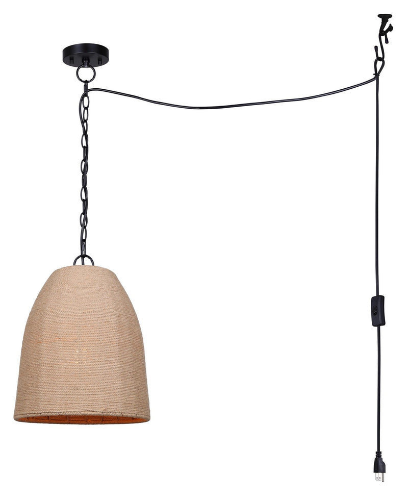 Canarm IPL2113B01BKR One Light Pendant, Matte Black