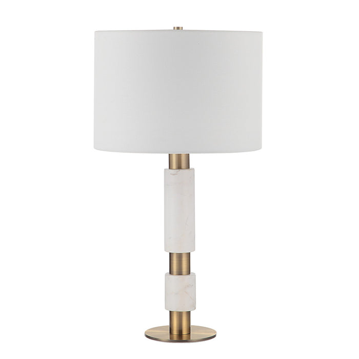 Renwil LPT1213 LED Table Lamp, Honed White Antique Brushed Brass