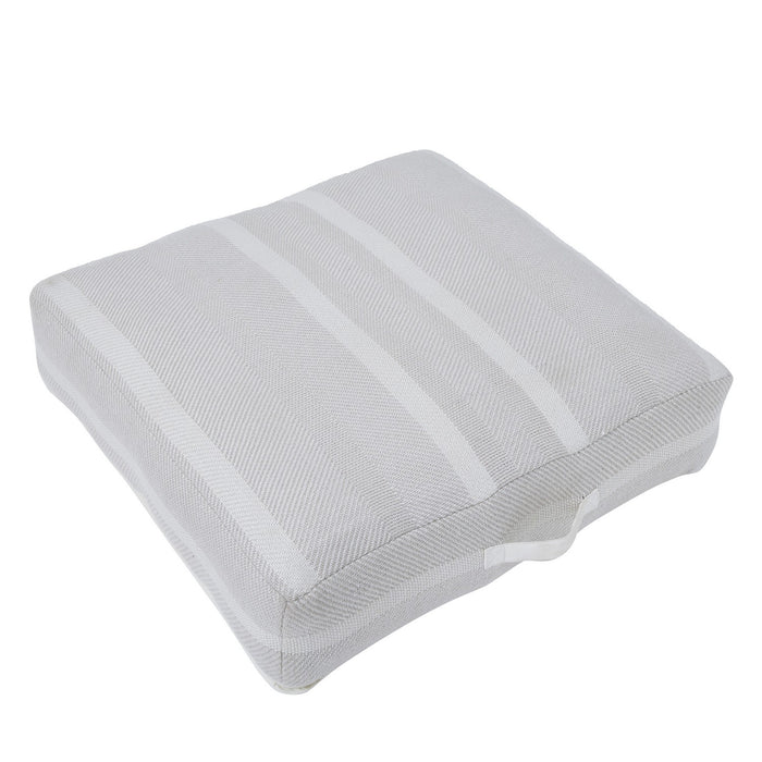 Renwil PF047 Floor Pouf, Light Grey/ Ivory