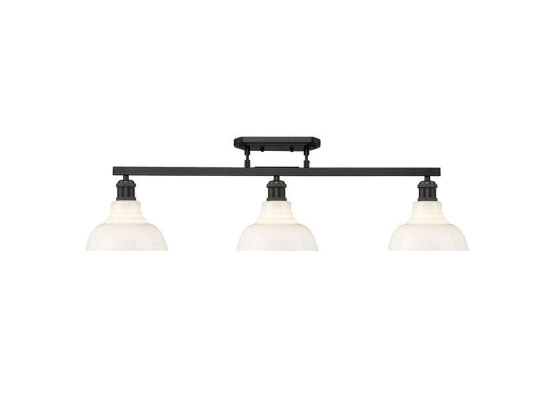 Golden 0305-3SF BLK-VMG Three Light Semi-Flush Mount, Matte Black
