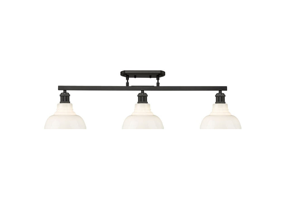 Golden 0305-3SF BLK-VMG Three Light Semi-Flush Mount, Matte Black
