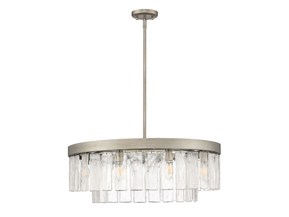 Golden 1768-9 PS-HWG Nine Light Chandelier, Peruvian Silver