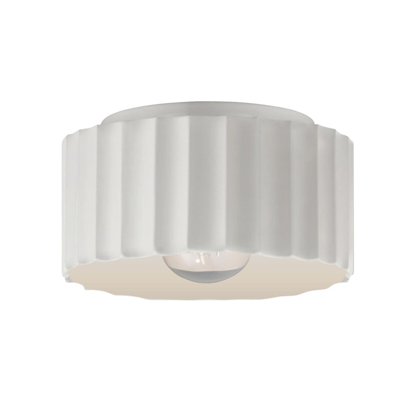Justice Designs CER-6185-BIS One Light Flush-Mount, Bisque