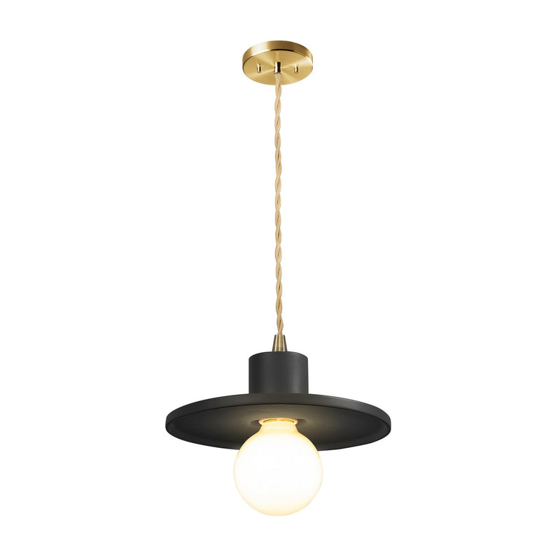 Justice Designs CER-6325-CRB-ABRS-BEIG-TWST One Light Pendant, Carbon - Matte Black