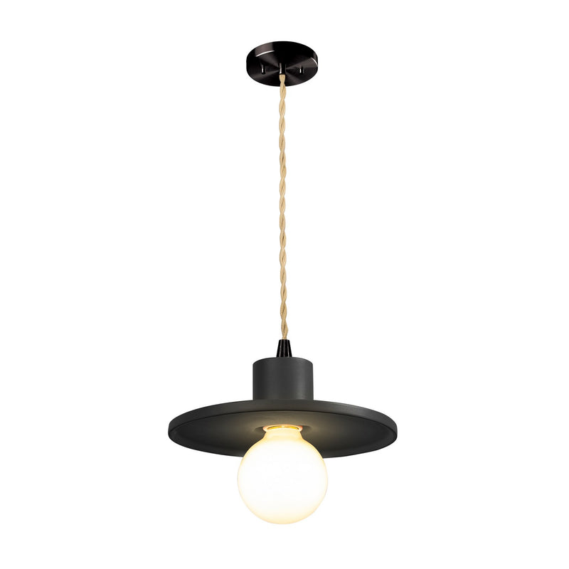 Justice Designs CER-6325-CRB-MBLK-BEIG-TWST One Light Pendant, Carbon - Matte Black