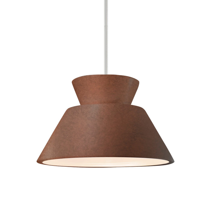Justice Designs CER-6420-ANTC-NCKL-RIGID One Light Pendant, Antique Copper