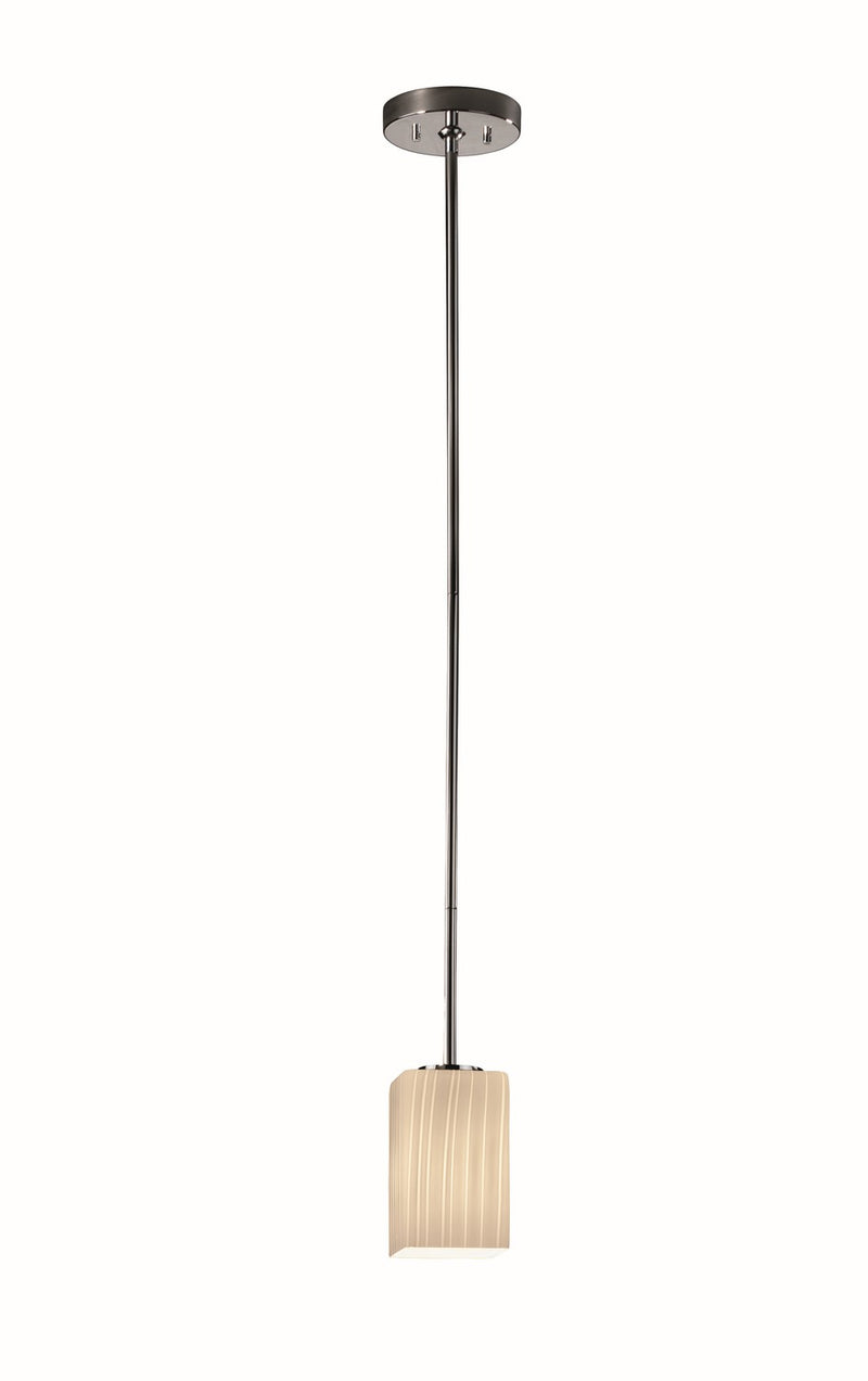 Justice Designs FSN-8816-15-RBON-CROM-RIGID One Light Pendant, Polished Chrome