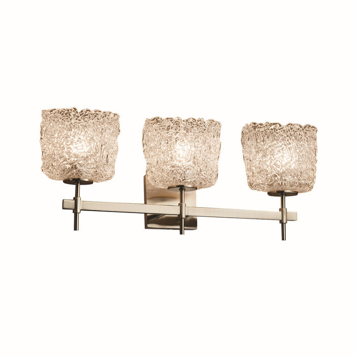 Justice Designs GLA-8413-30-LACE-NCKL Three Light Bath Bar, Brushed Nickel