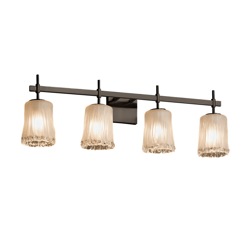Justice Designs GLA-8414-16-WTFR-DBRZ Four Light Bath Bar, Dark Bronze