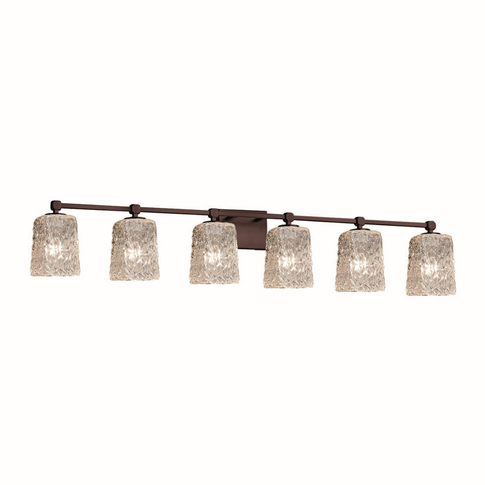 Justice Designs GLA-8426-26-CLRT-DBRZ Six Light Bath Bar, Dark Bronze