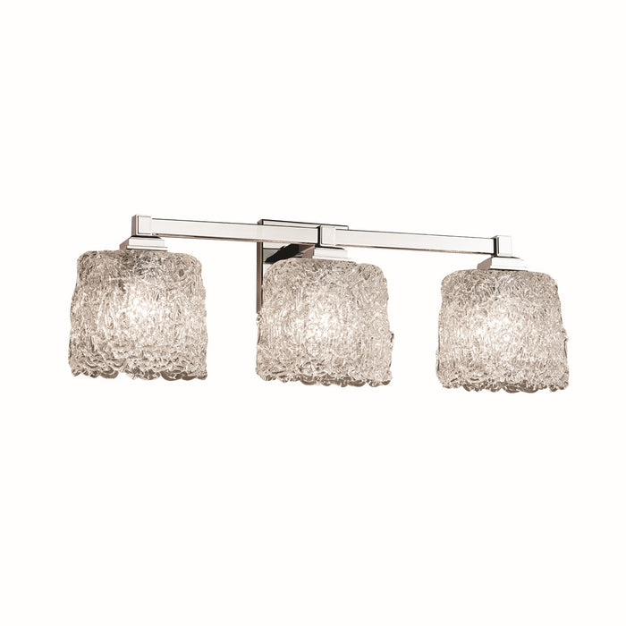 Justice Designs GLA-8433-30-LACE-CROM Three Light Bath Bar, Polished Chrome