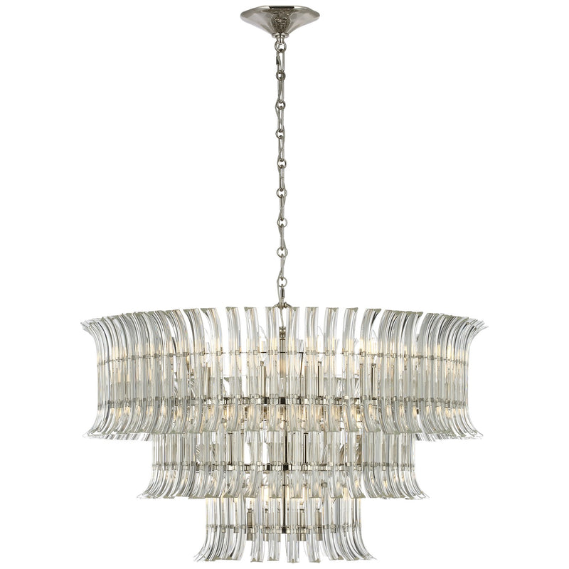 Visual Comfort Signature ARN 5072PN-CG LED Chandelier, Polished Nickel